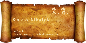 Koszta Nikolett névjegykártya